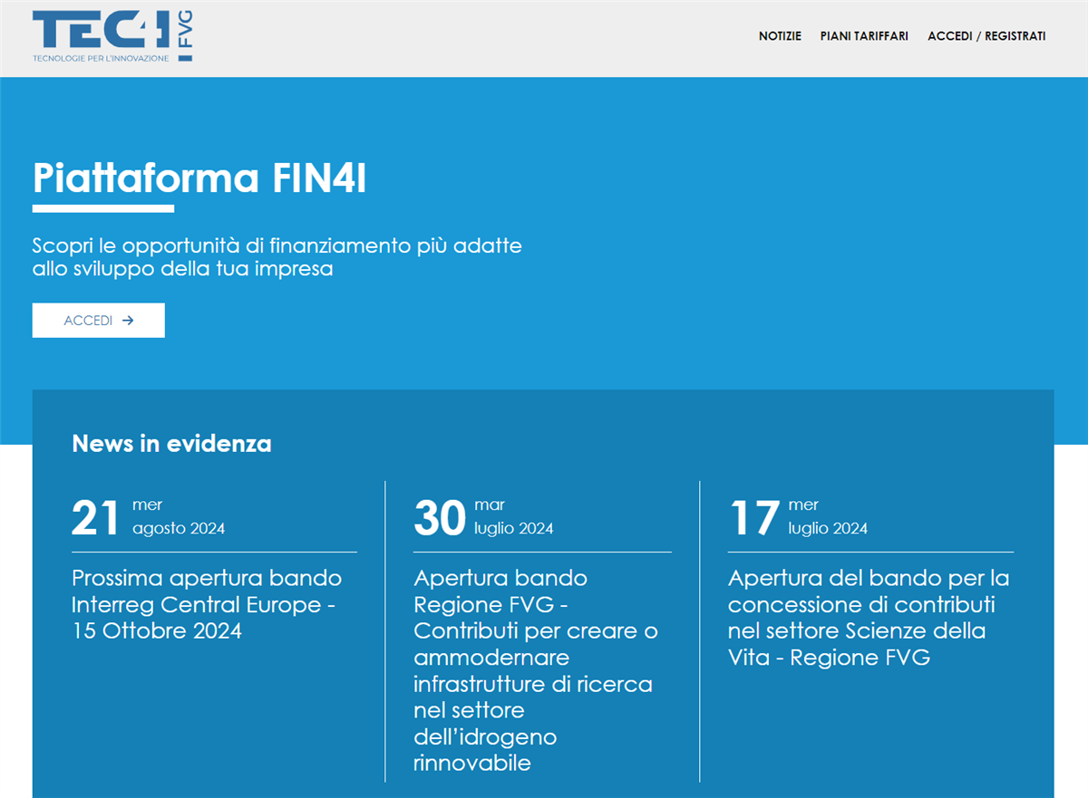 FIN4I: la piattaforma dedicata alla finanza agevolata